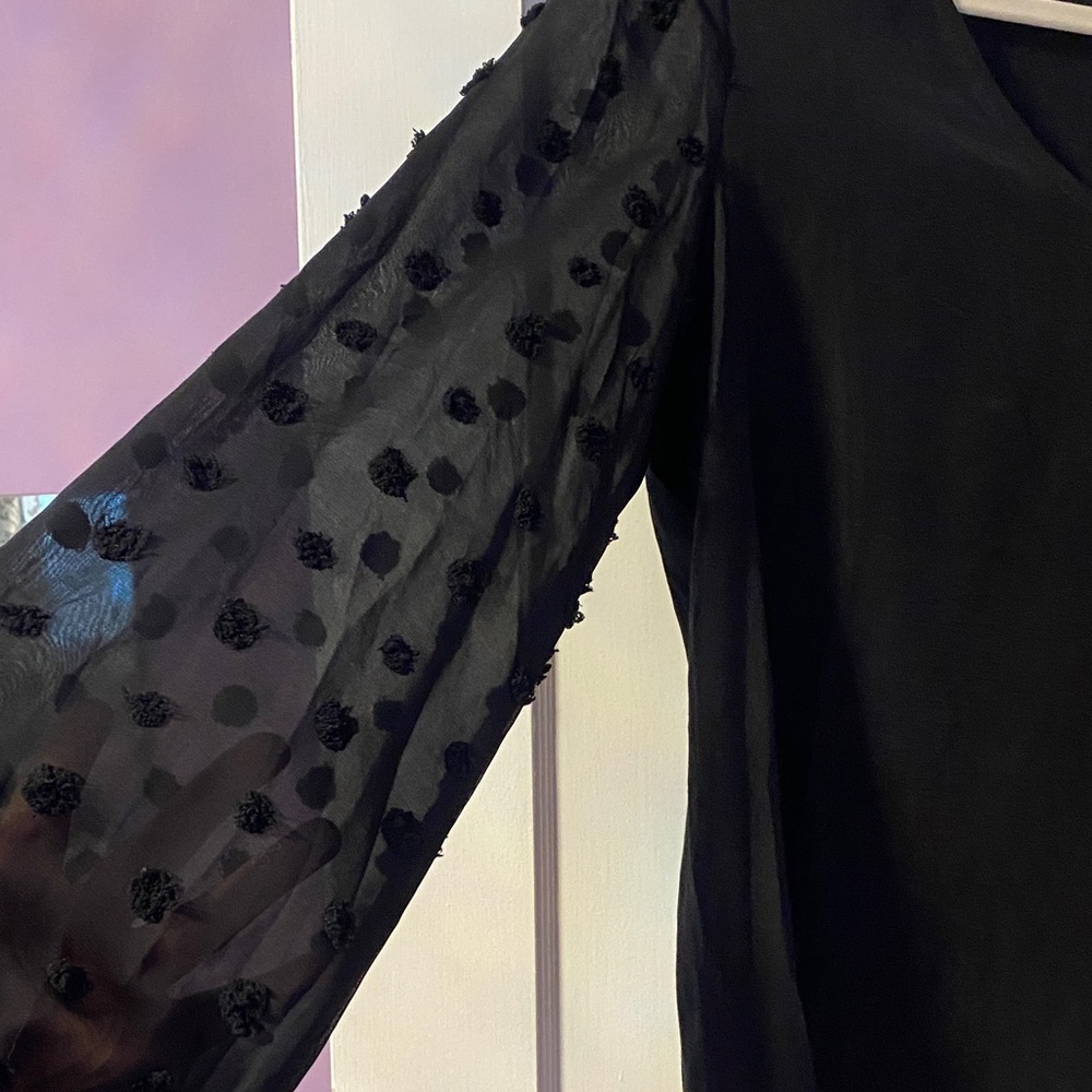 SHEIN Black Swiss Dot Blouse - Picture 4 of 6